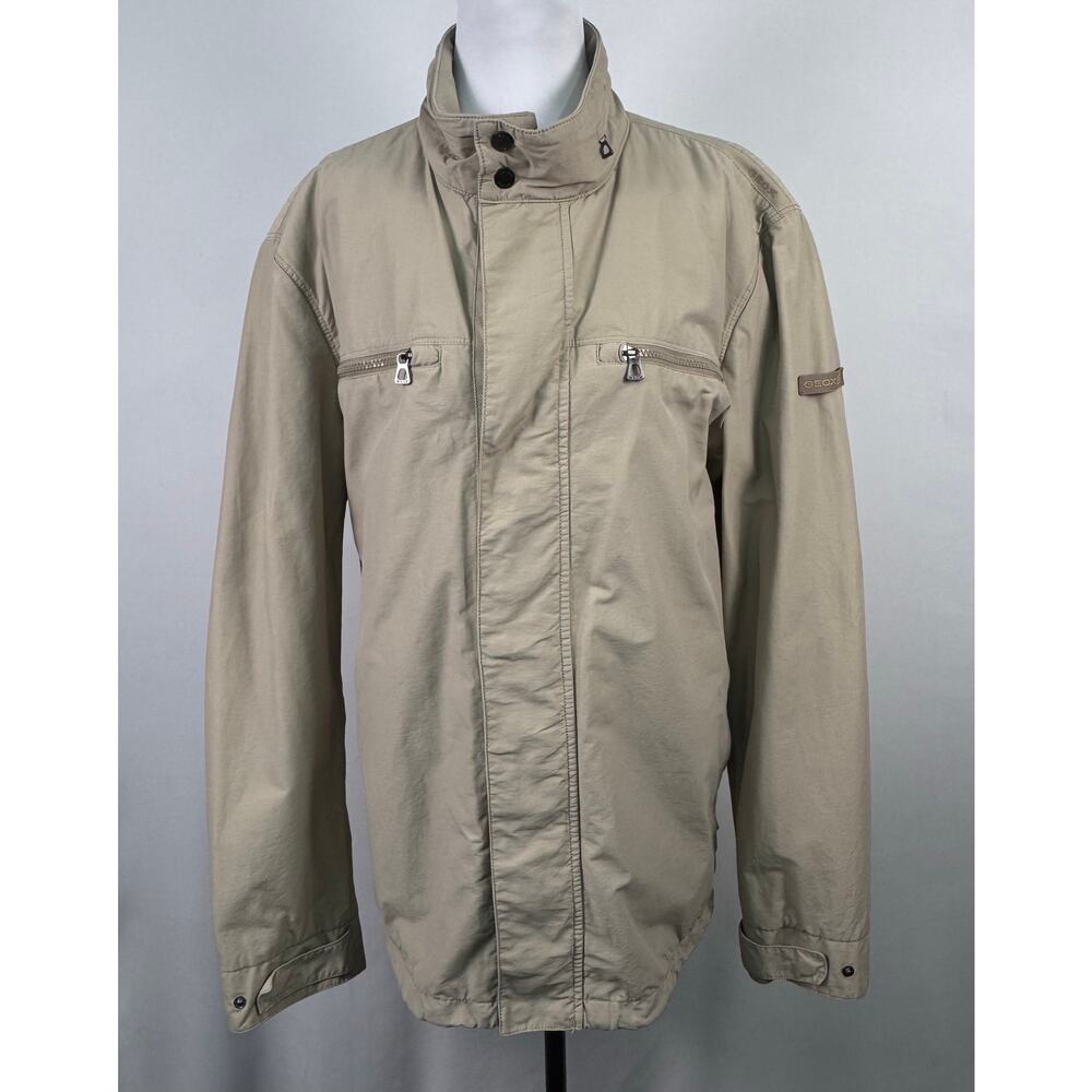 GEOX Men’s Utility Waterproof Jacket Beige Size Large - Picture 2 of 11